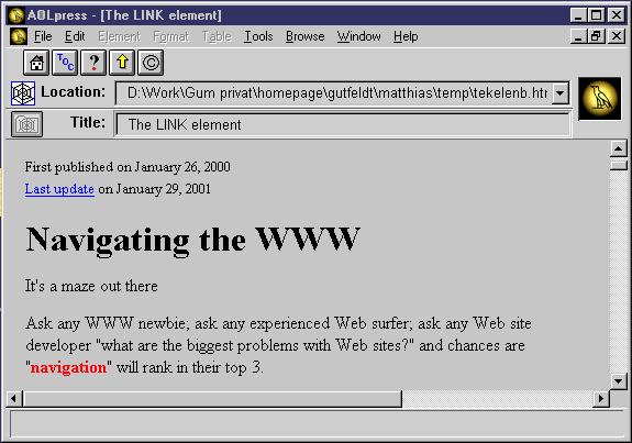 LINK im AOLPress Browser